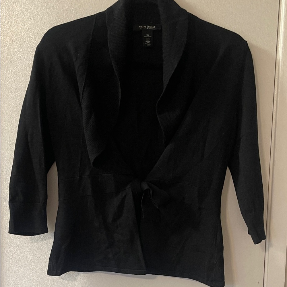 White House Black Market Elegant Black Wrap Cardigan